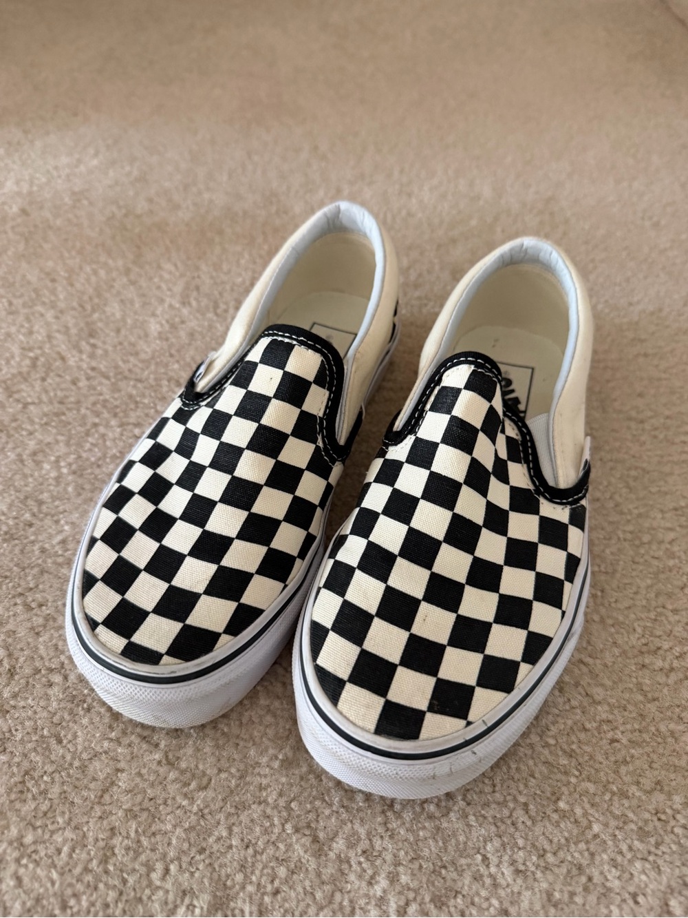 Vans Checkerboard Slip-On Sneakers - Black/White size 4 men’s (5.5 women’s)